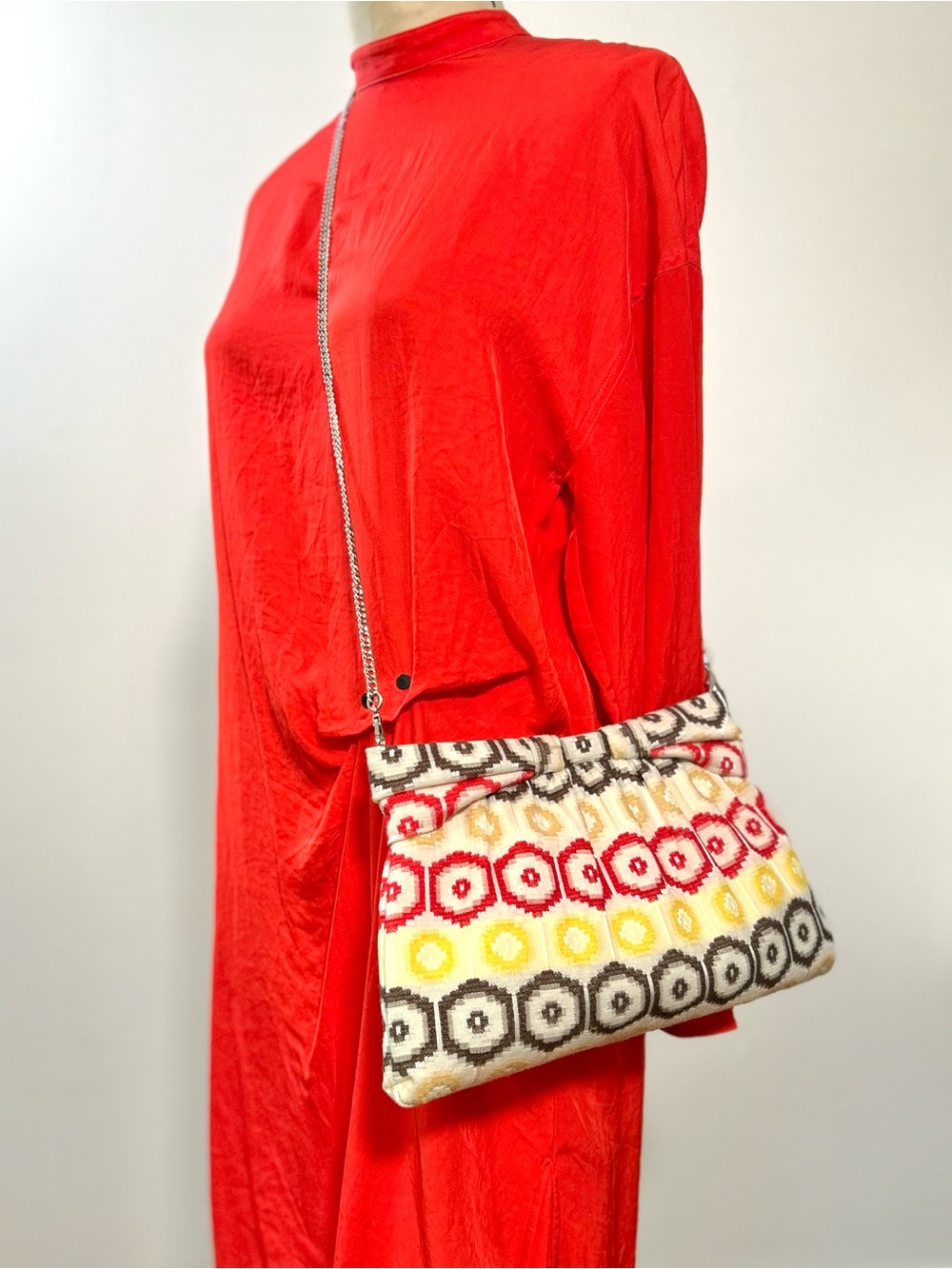 Hand Crafted UPCYCLED fabric Shoulder bag Purse